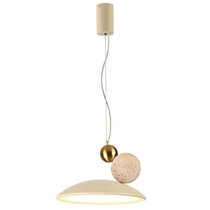Подвесной светильник ODEON LIGHT TRAVERTINO, беж/золотой, LED, LED 24W, 3000K