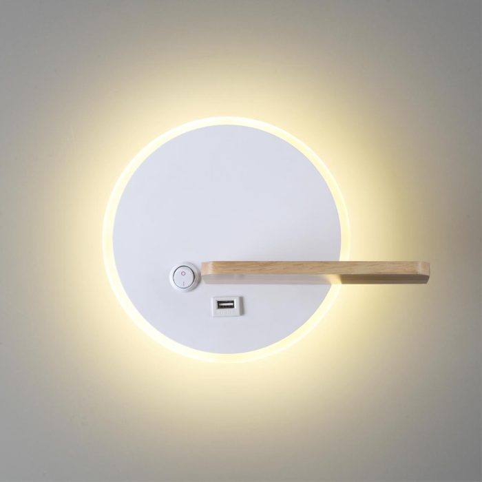 Бра LUMION WINNIE, белый матовый/белый, LED, LED 9W, 3000K