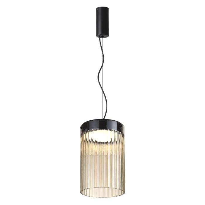 Подвесной светильник ODEON LIGHT PILLARI, черный/светл янтарный, LED, LED 15W, 4000K