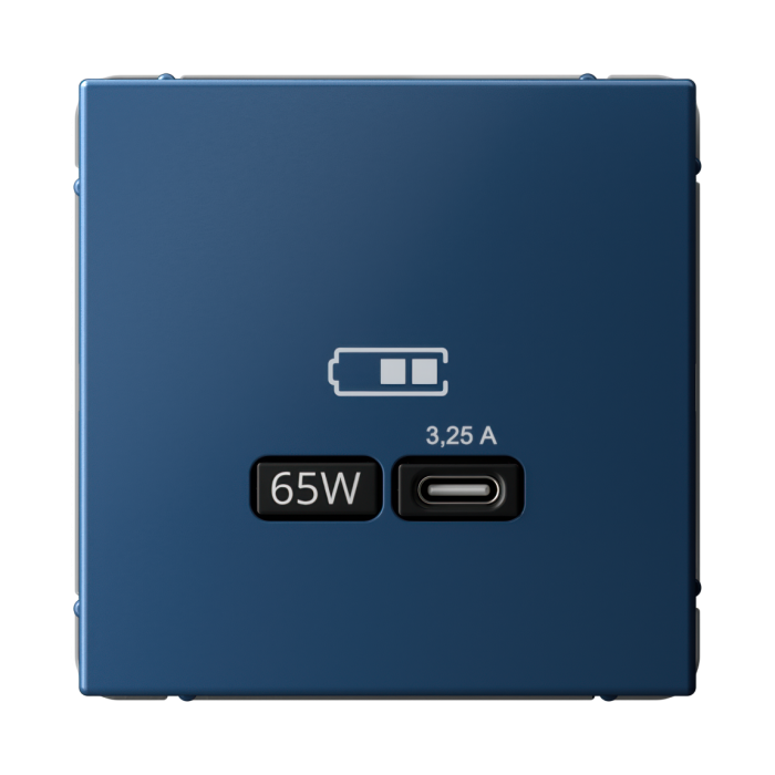 ArtGallery USB розетка тип-С 65Вт высокоскор.заряд. QC, PD, механизм, аквамарин