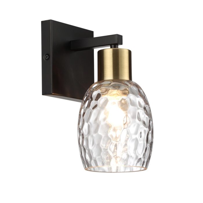 Бра LUMION ICE, черный, золотой, прозрачный/черный, золотой, E27, 40W