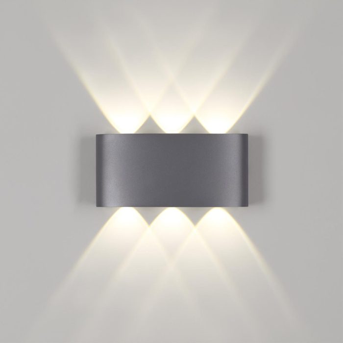 Бра NOVOTECH CALLE, темно-серый/серый, черный, LED, LED 6W, 4000K