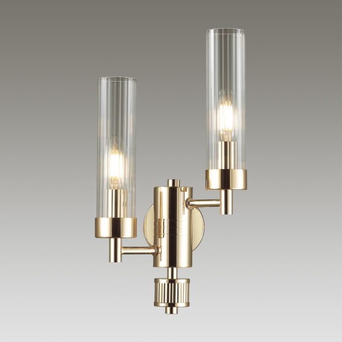 Бра LUMION KAMILLA, золотой/прозрачный, E14, 80W