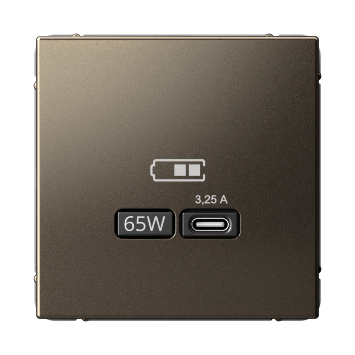 ArtGallery USB розетка тип-С 65Вт высокоскор.заряд. QC, PD, механизм, мокко