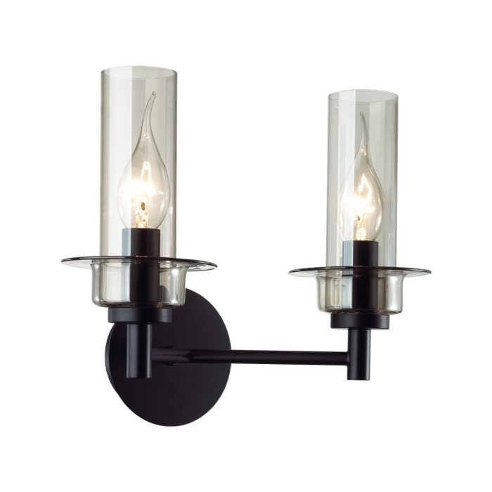 Бра LUMION MADONNA, черный, дымчатый/черный, E14, 80W