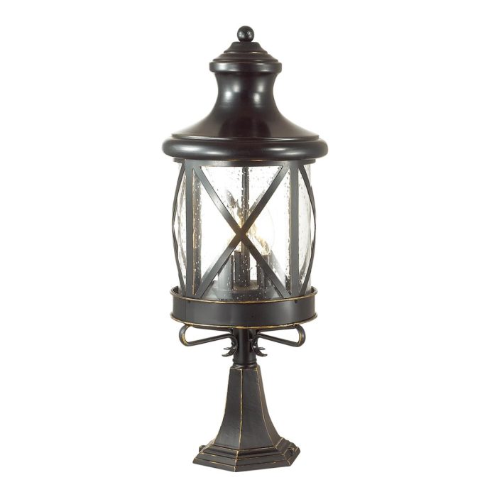 Уличный светильник ODEON LIGHT SATION, черный/золотая патина, E14, 180W
