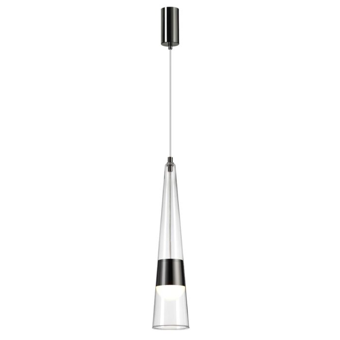 Подвесной светильник ODEON LIGHT LUMP, глянц темн хром/прозрачный, LED, LED 12W, 3000K