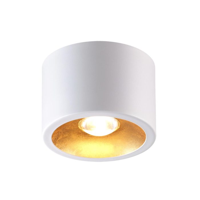 Потолочный светильник ODEON LIGHT GLASGOW, белый с золотом/белый, GU10 LED, LED 7W