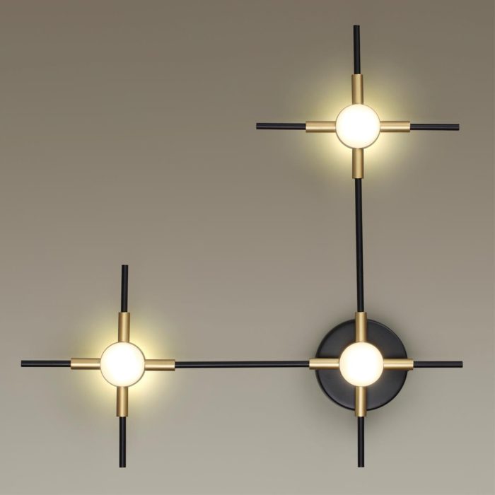 Бра ODEON LIGHT COSTELLA, черный/белый, LED, LED 9W, 4000K