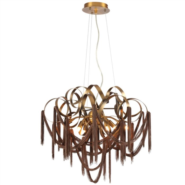 Люстра ODEON LIGHT CHAINY, античная бронза/коричневый, G9, 240W