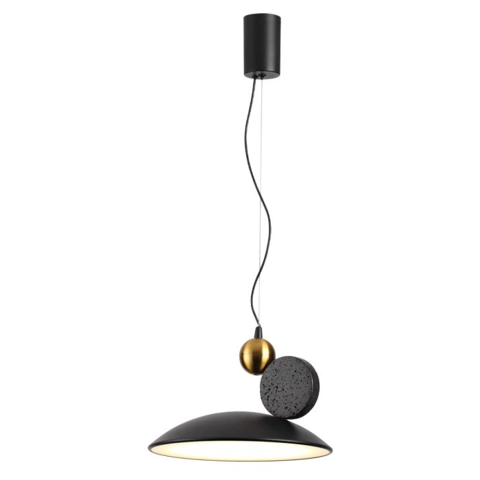 Подвесной светильник ODEON LIGHT TRAVERTINO, черн/золотой, LED, LED 24W, 3000K