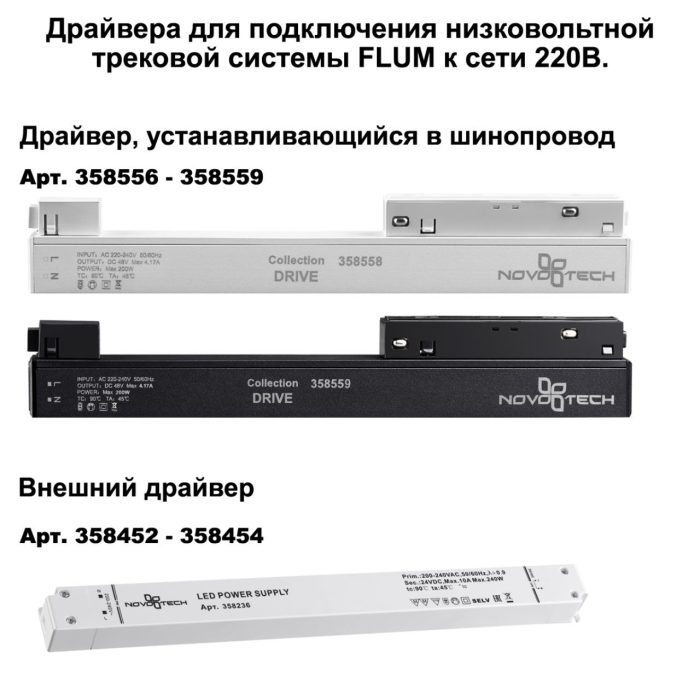 Шинопроводная система NOVOTECH FLUM, черный