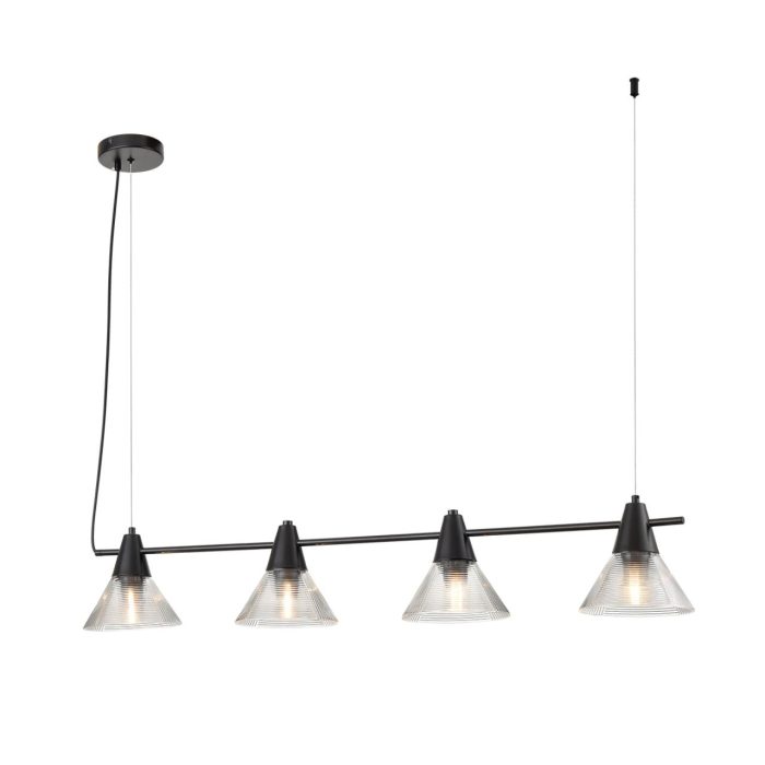 Подвесной светильник LUMION CORNE, черный, прозрачный/черный, E27, 240W