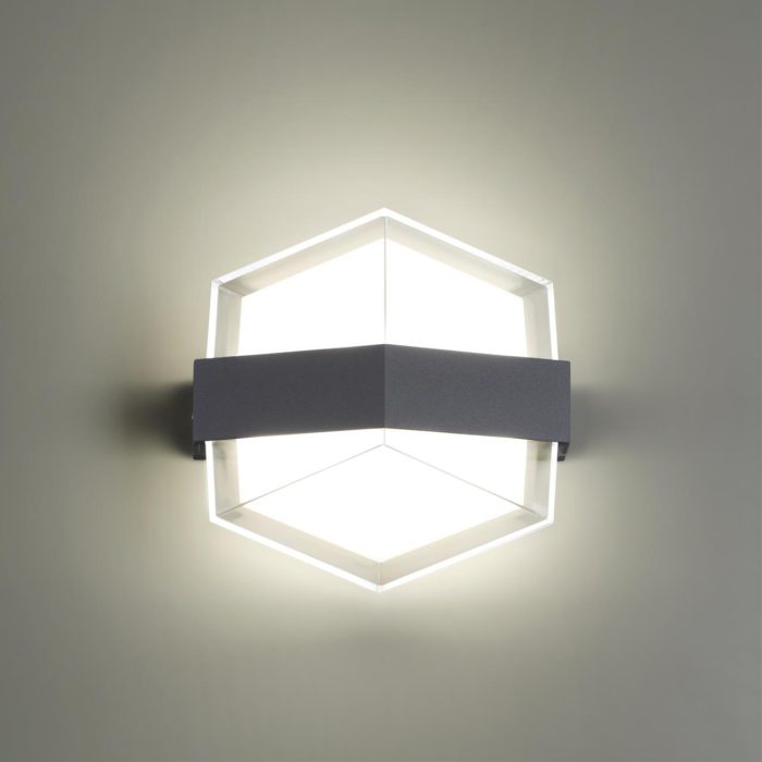 Бра NOVOTECH KAIMAS, темно-серый/серый, черный, LED, LED 12W, 4000K