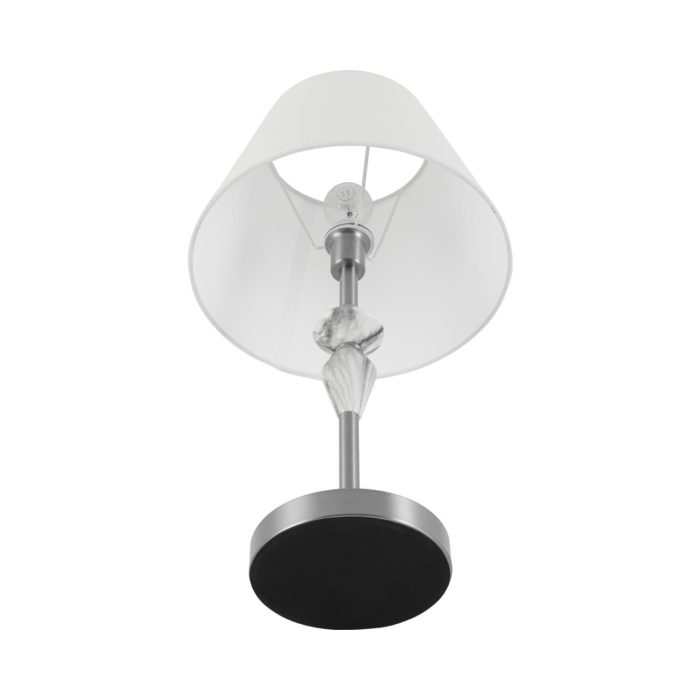 Настольная лампа LUMION VERMONT, никель, белый, серый/никель, E14, 40W