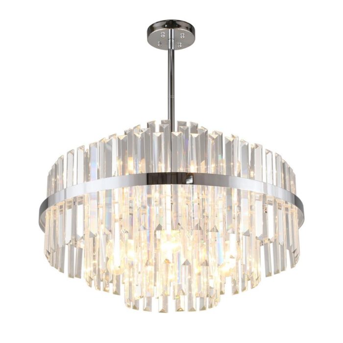 Люстра потолочная Omnilux Saviano OML-69007-09, хром + прозрачный