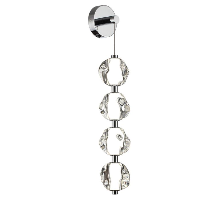 Бра ODEON LIGHT JEMSTONE, хром/прозрачный, LED, LED 17W, 4000K