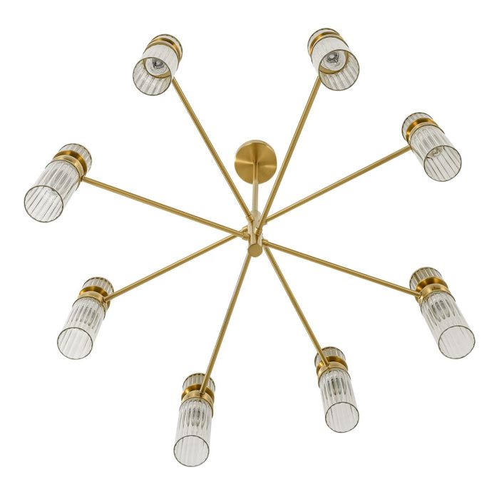 Люстра LUMION DENVER, латунь, прозрачный/латунь, E14, 320W