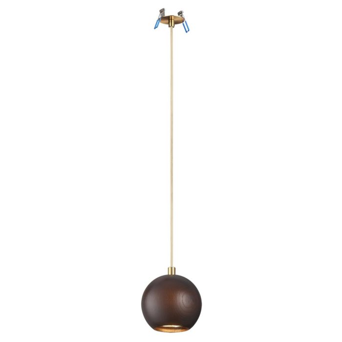 Подвесной светильник ODEON LIGHT CAUCHO, темное дерево/бронзовый, GU10 LED, LED 7W