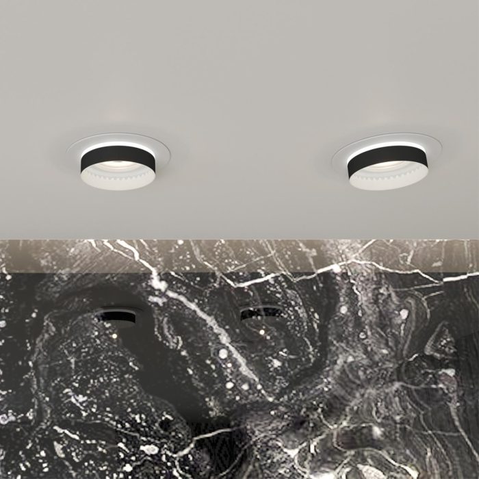 Встраиваемый светильник NOVOTECH WATER, белый/черный, GU10, 9W