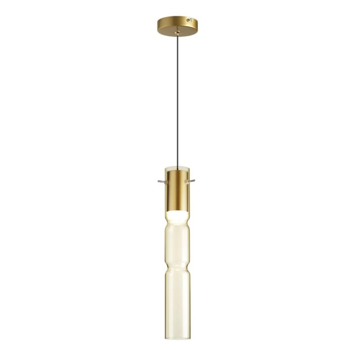 Подвесной светильник ODEON LIGHT SCROW, золотой/янтарный, LED, LED 4W, 3000K