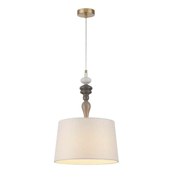 Подвесной светильник ODEON LIGHT HOMI, античн бронза/бежевый, E27, 60W