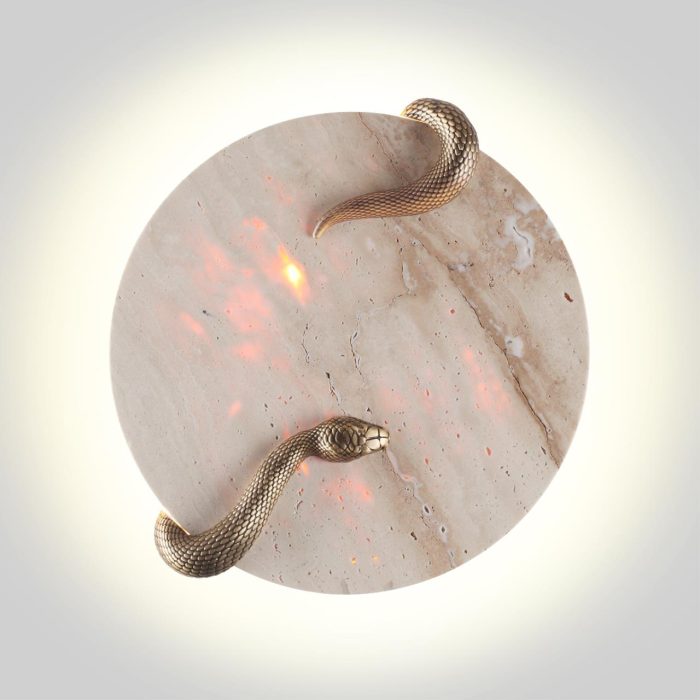 Бра ODEON LIGHT SNAKE, бежевый/латунь, LED, 15W, 3000K