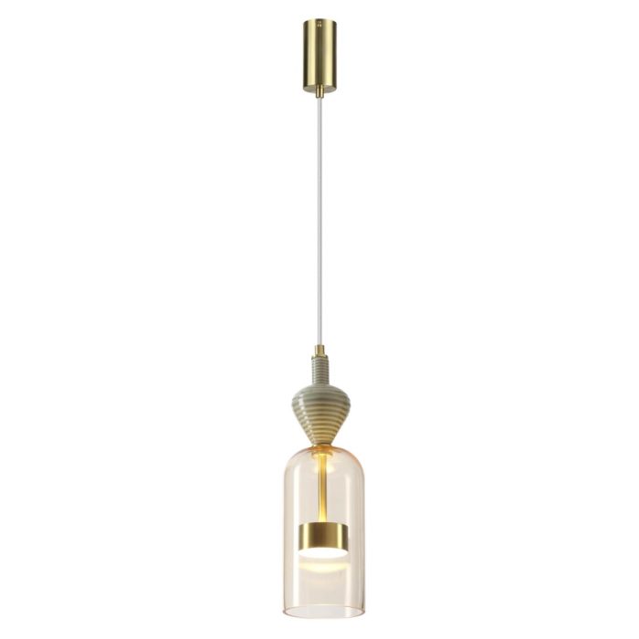 Подвесной светильник ODEON LIGHT PALLETA, античн бронза/янтарный, LED, LED 12W, 4000K