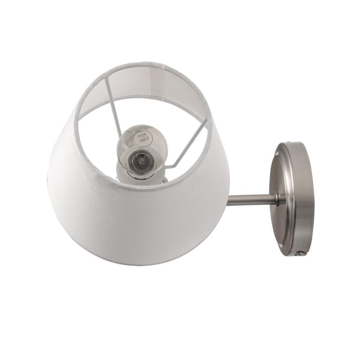 Бра LUMION VERMONT, никель, белый, серый/никель, E14, 40W