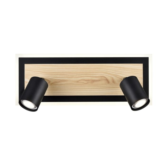 Бра LUMION PINE, черный, дерево/черный, бежевый, GU10 LED + LED, LED 39W, 4000K