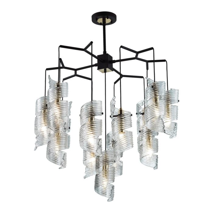 Люстра ODEON LIGHT EXCLUSIVE FUSILLI, черный/золото, E14, 520W