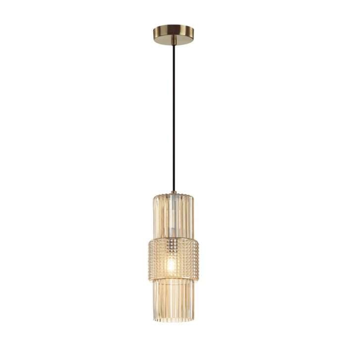 Подвесной светильник ODEON LIGHT Pimpa, бронзовый/янтарный, E14, 40W