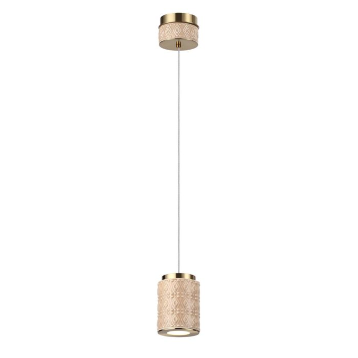 Подвесной светильник ODEON LIGHT EXCLUSIVE LULU, светлая бронза/бежевый, LED, LED 5W, 3000K