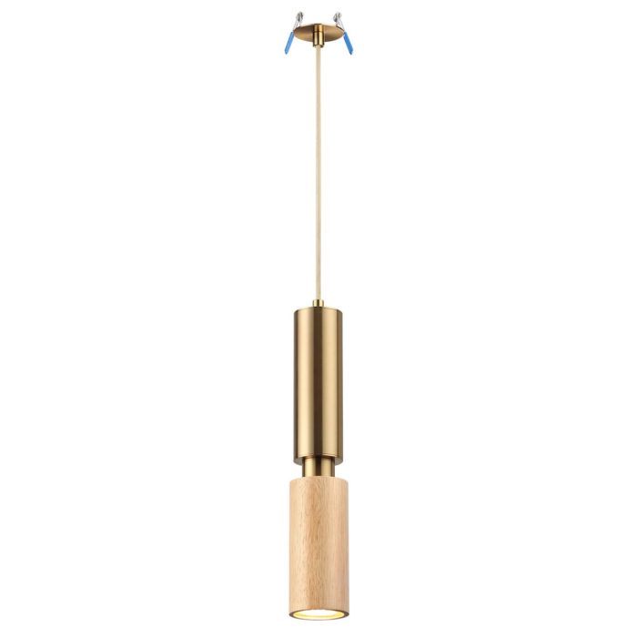 Подвесной светильник ODEON LIGHT CAUCHO, светлое дерево/бронзовый, GU10 LED, LED 7W