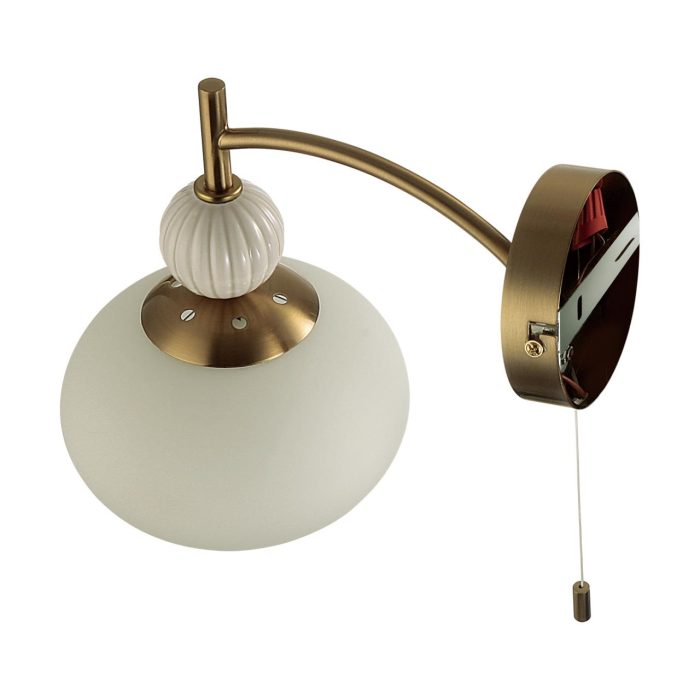 Бра LUMION GLORIYA, латунь, бежевый, белый/латунь, бежевый, E14, 40W