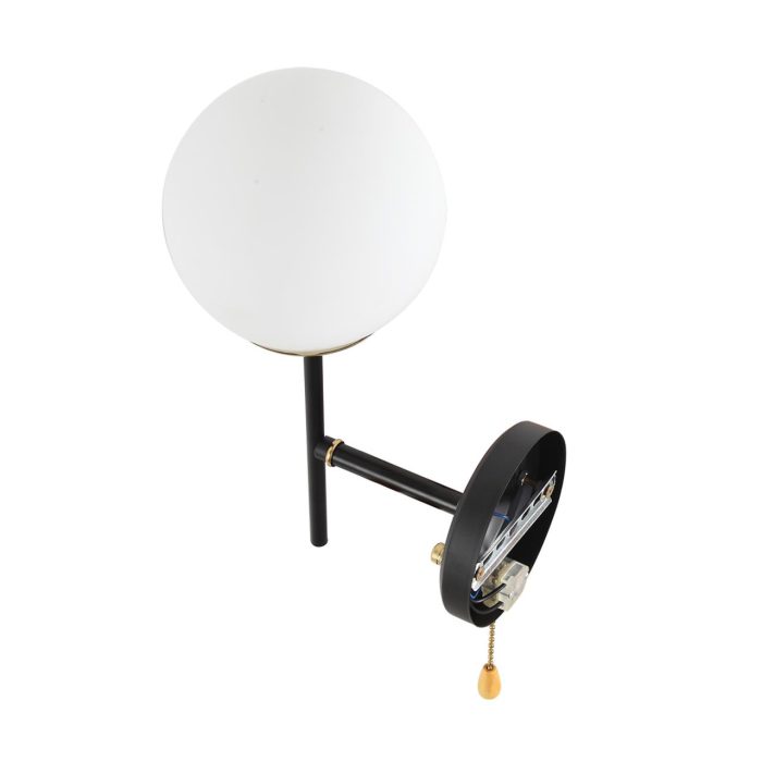 Бра LUMION ELRONA, черный, латунь, белый/черный, латунь, E27, 60W