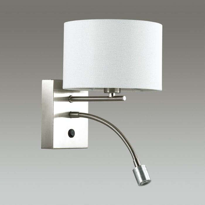 Бра LUMION NIKKI, никель, белый/никель, E14 + LED, LED 43W, 4000K