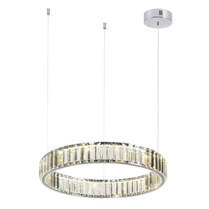 Люстра ODEON LIGHT Vekia, хром/прозрачный, LED, LED 30W, 4000K