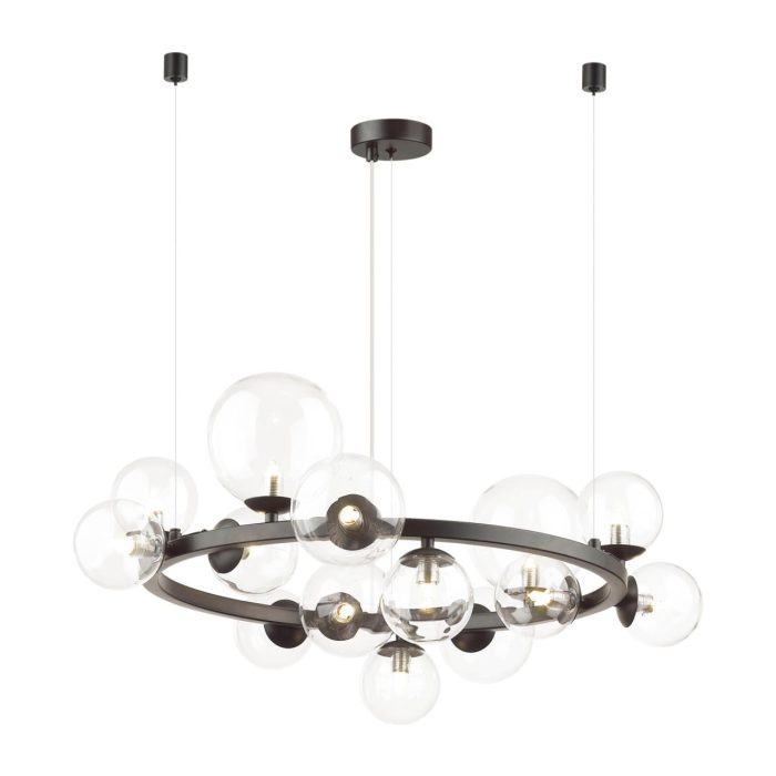 Люстра ODEON LIGHT TOVI, черный/прозрачный, G9, 640W