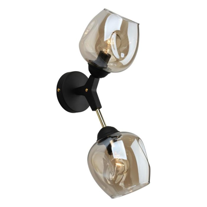 Бра Omnilux Savelletri OML-93701-02, матовый черный + карамельный