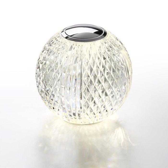 Настольная лампа ODEON LIGHT CRYSTAL, хром/прозрачный, LED, LED 2W, 4000K