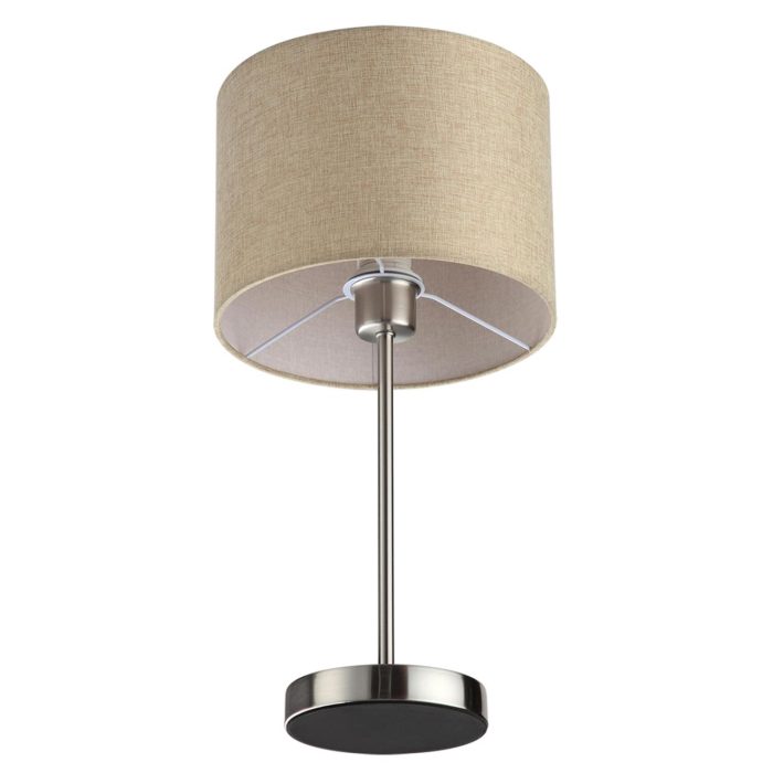 Настольная лампа LUMION NIKKI, никель, бежевый/никель, E27, 60W