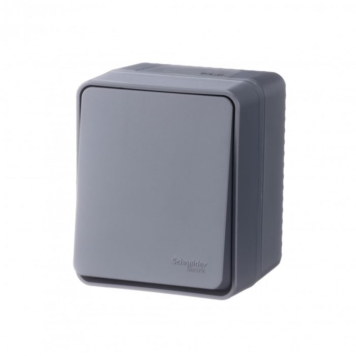 AtlasDesign profi IP54 о/у 1-клавишный выключатель, сх.1, 10ах, антрацит