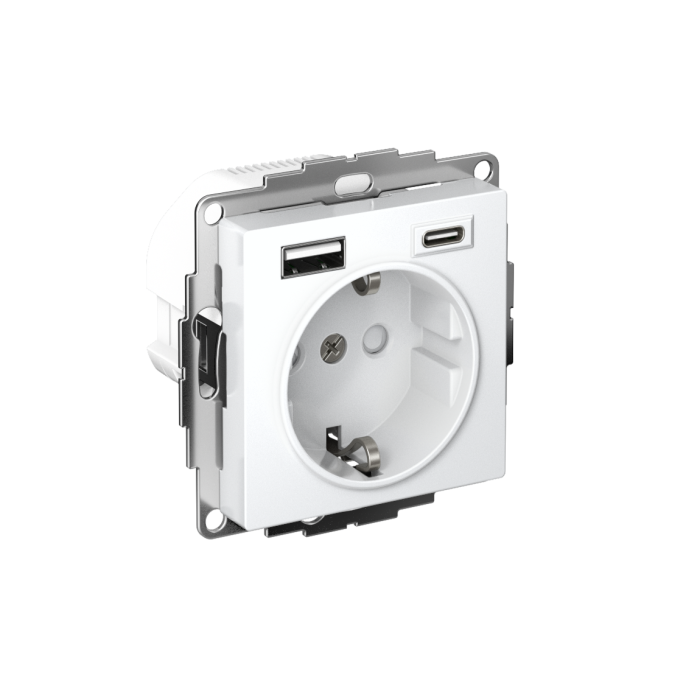 AtlasDesign розетка 16а с 2 USB a+c, 5в/2,4а/3,0а, 2х5в/1,5а, механизм, лотос
