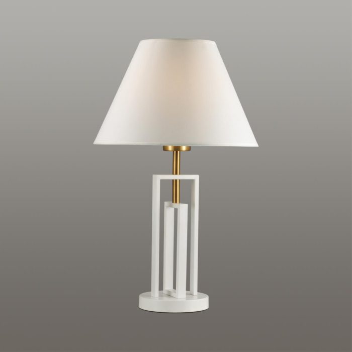 Настольная лампа LUMION FLETCHER, белый, латунь/белый, E27, 60W