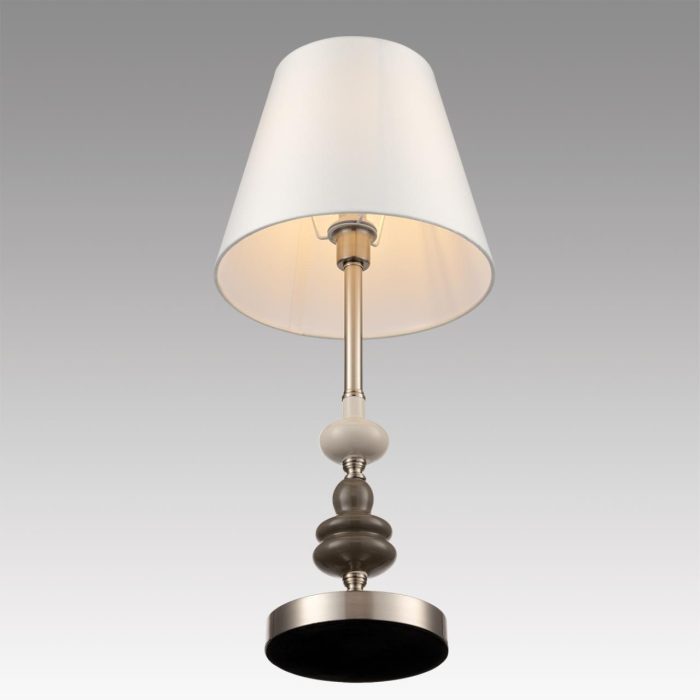 Настольная лампа LUMION KENTUKI, никель, белый, серый/никель, E14, 40W