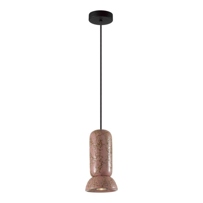 Подвесной светильник ODEON LIGHT KERAMA, черный/розовый, GU10, LED 4W