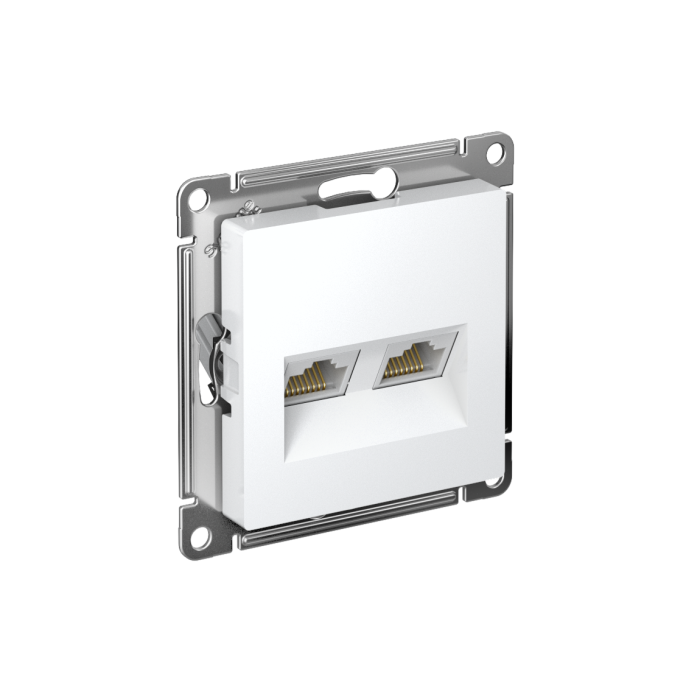 AtlasDesign розетка двойная компьютерная RJ45+RJ45 кат. 5e, механизм, белый