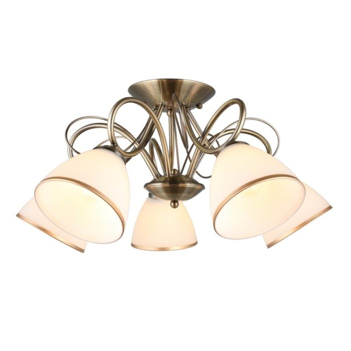 Люстра потолочная Omnilux Alimini OML-25307-05, бронза + белый