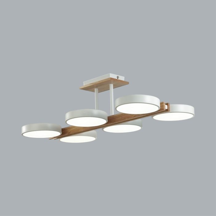 Потолочный светильник LUMION PLATO, белый, дерево/белый, LED, LED 108W, 3000K